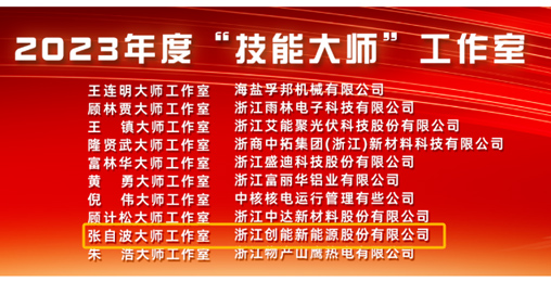 荣耀时刻——304.cam永利股份“新创焦点大师工作室”被授予2023年度“技能大师”工作室